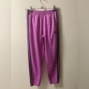 Adidas Kids Joggers in Pink with Black Stripes